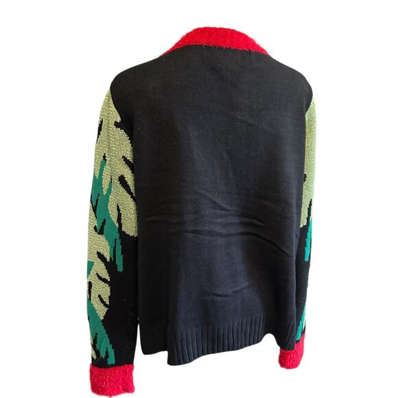 Ugly Christmas Sweater Cardigan Black Pink Flamingo SZ LG 33 Degrees Costume - Picture 12 of 12